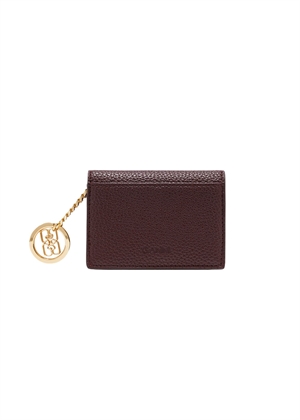 Grained card holder with flap Chicory Coffee A7279 Ganni 